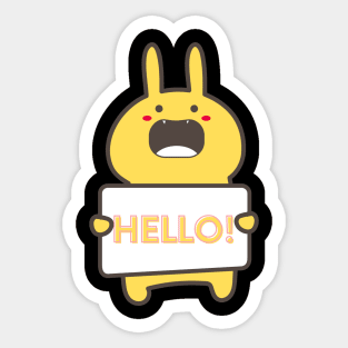 Anime with Hello sign Sticker